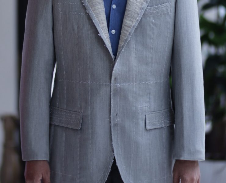 ตัดสูทหางม้า Fitting Light Silver Grey High-twist Full Canvas Suits