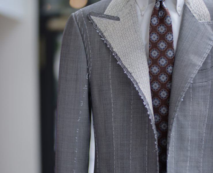 ตัดสูทหางม้า Full Canvas Glen Check Grey Suits