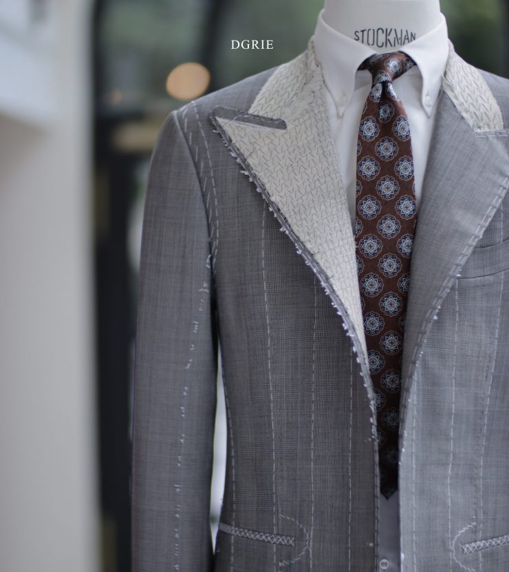 ตัดสูทหางม้า Full Canvas Glen Check Grey Suits
