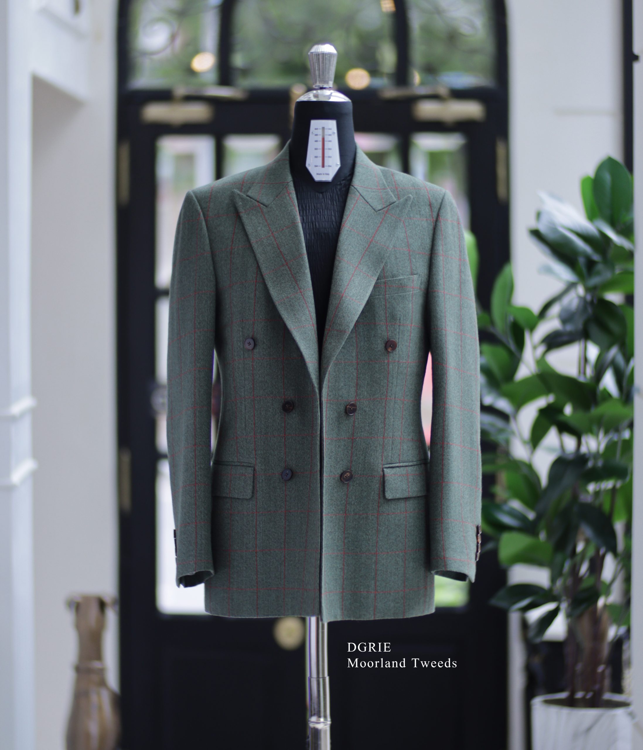 MOORLAND Green Red Check Double Breasted Suits