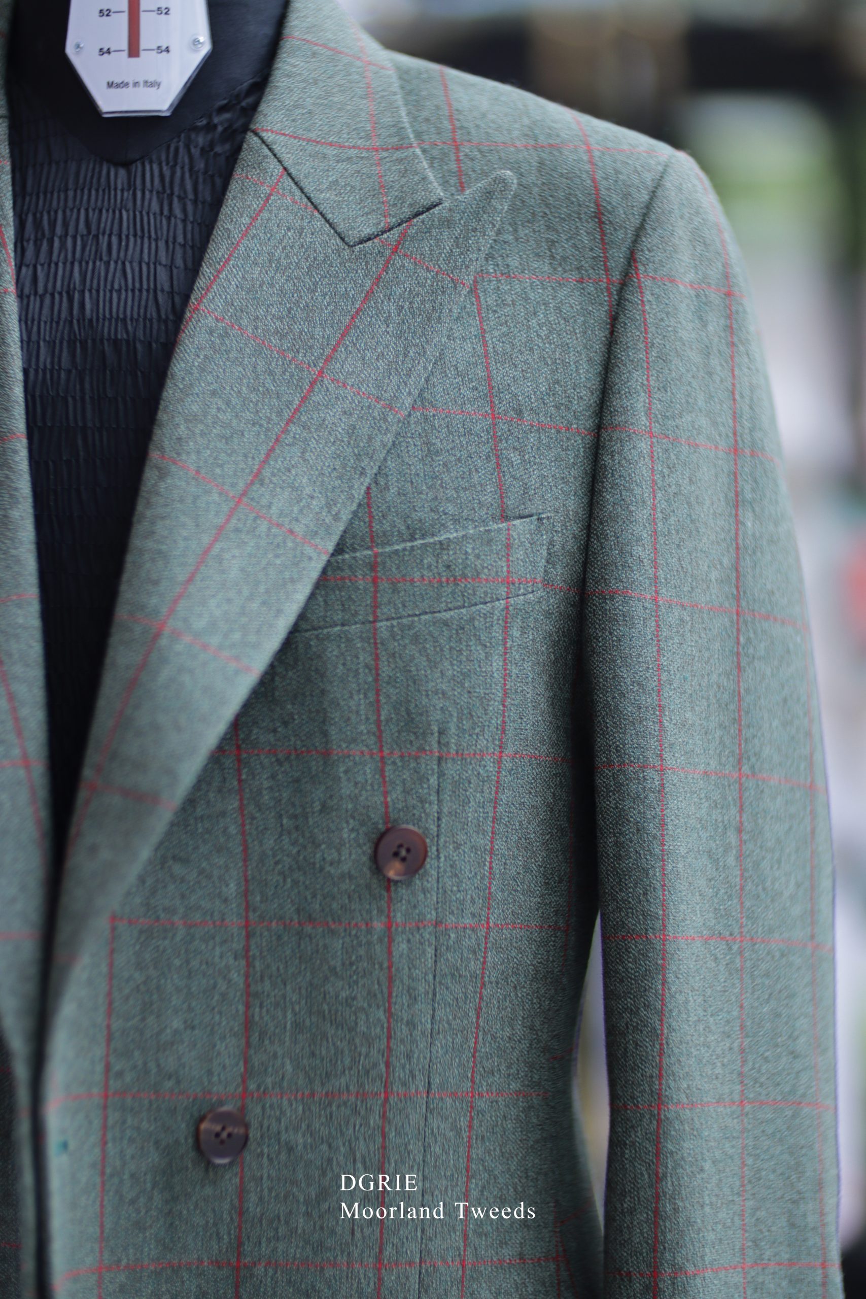 MOORLAND Green Red Check Double Breasted Suits
