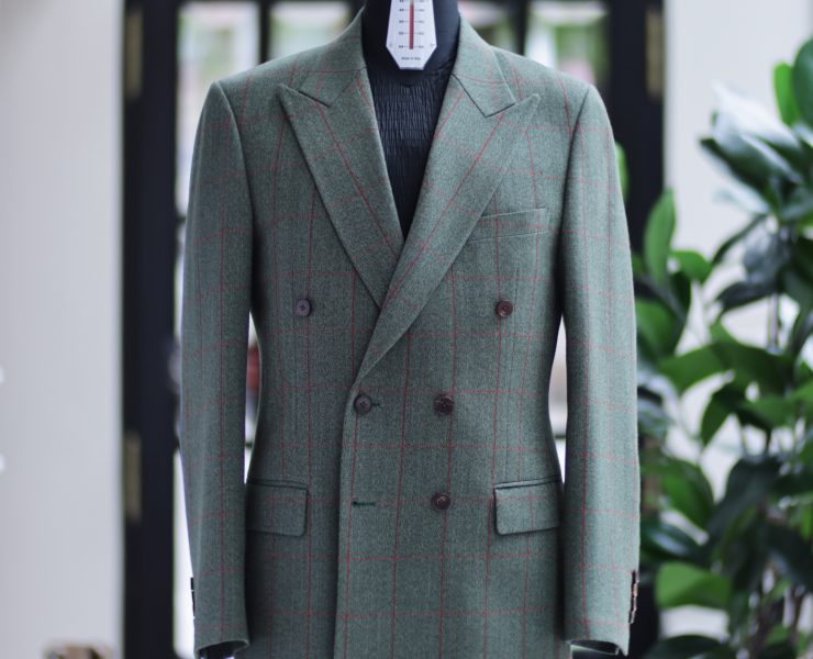 MOORLAND Green Red Check Double Breasted Suits