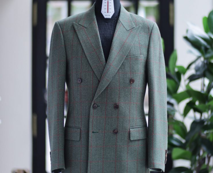 MOORLAND Green Red Check Double Breasted Suits