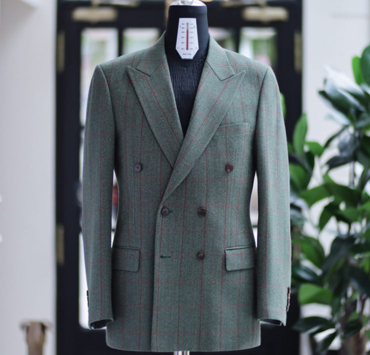 MOORLAND Green Red Check Double Breasted Suits 17 MOORLAND Green Red Check Double Breasted Suits