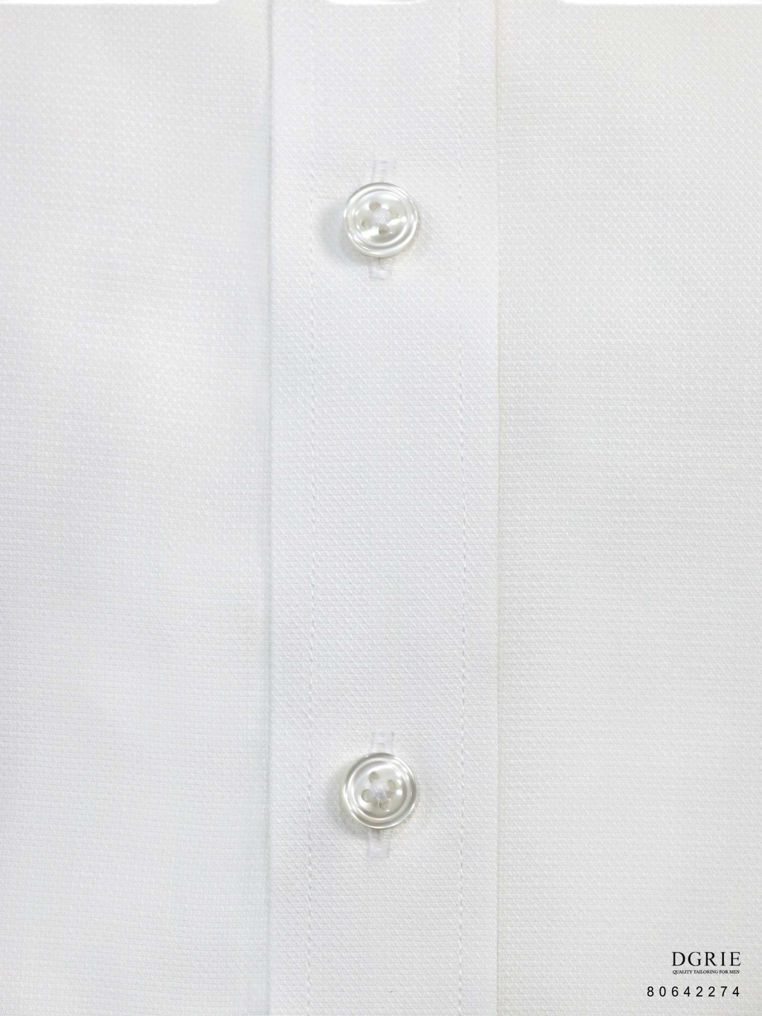 เสื้อเชิ้ตคอจีน White W/W Mandarin Collar oxford Shirt