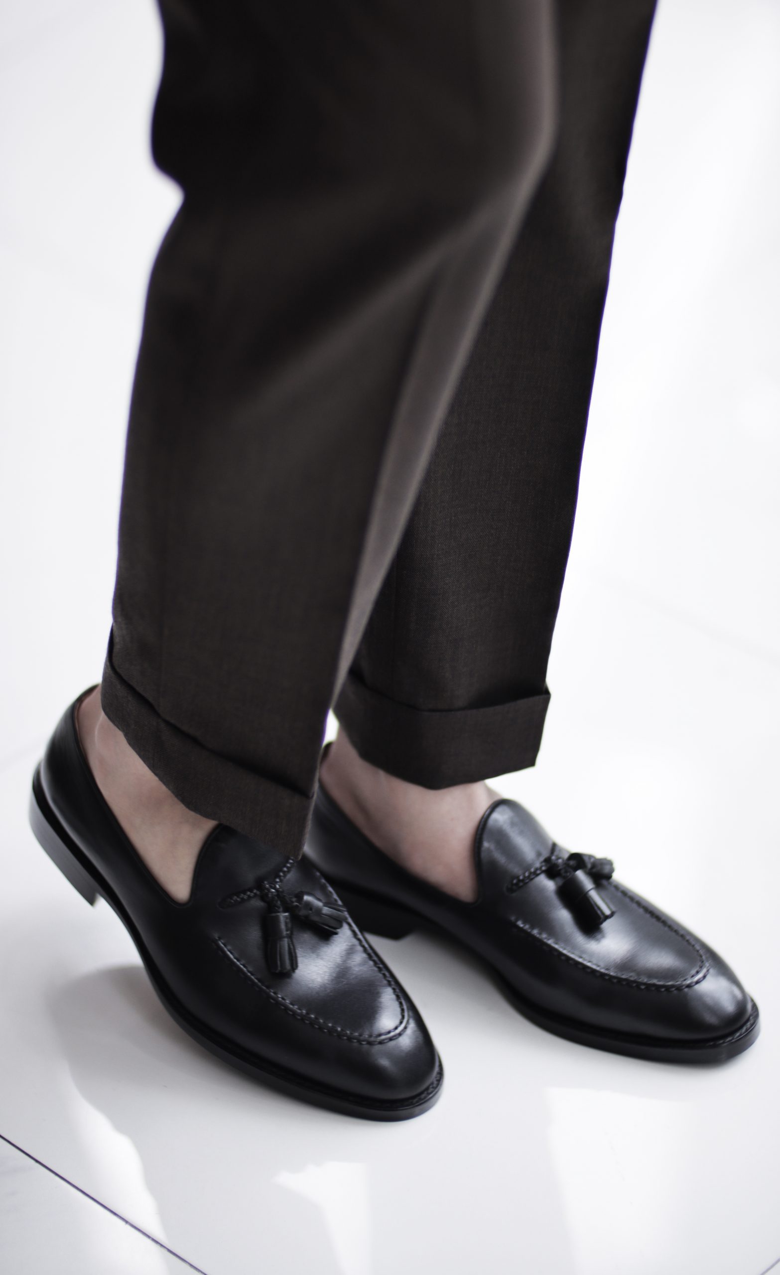 รองเท้าโลฟเฟอร์ Black Tassel Loafer Shoes