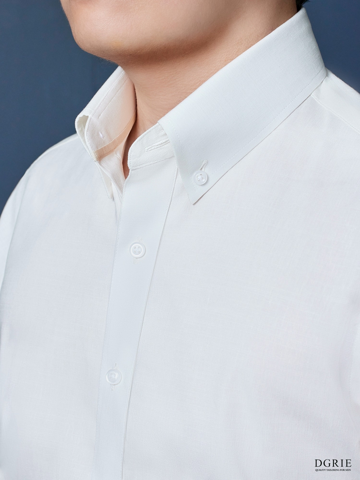 เสื้อเชิ้ต Chiffon White Button Down collar Tencel Cotton Shirt