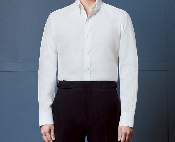 เสื้อเชิ้ต Chiffon White Button Down collar Tencel Cotton Shirt