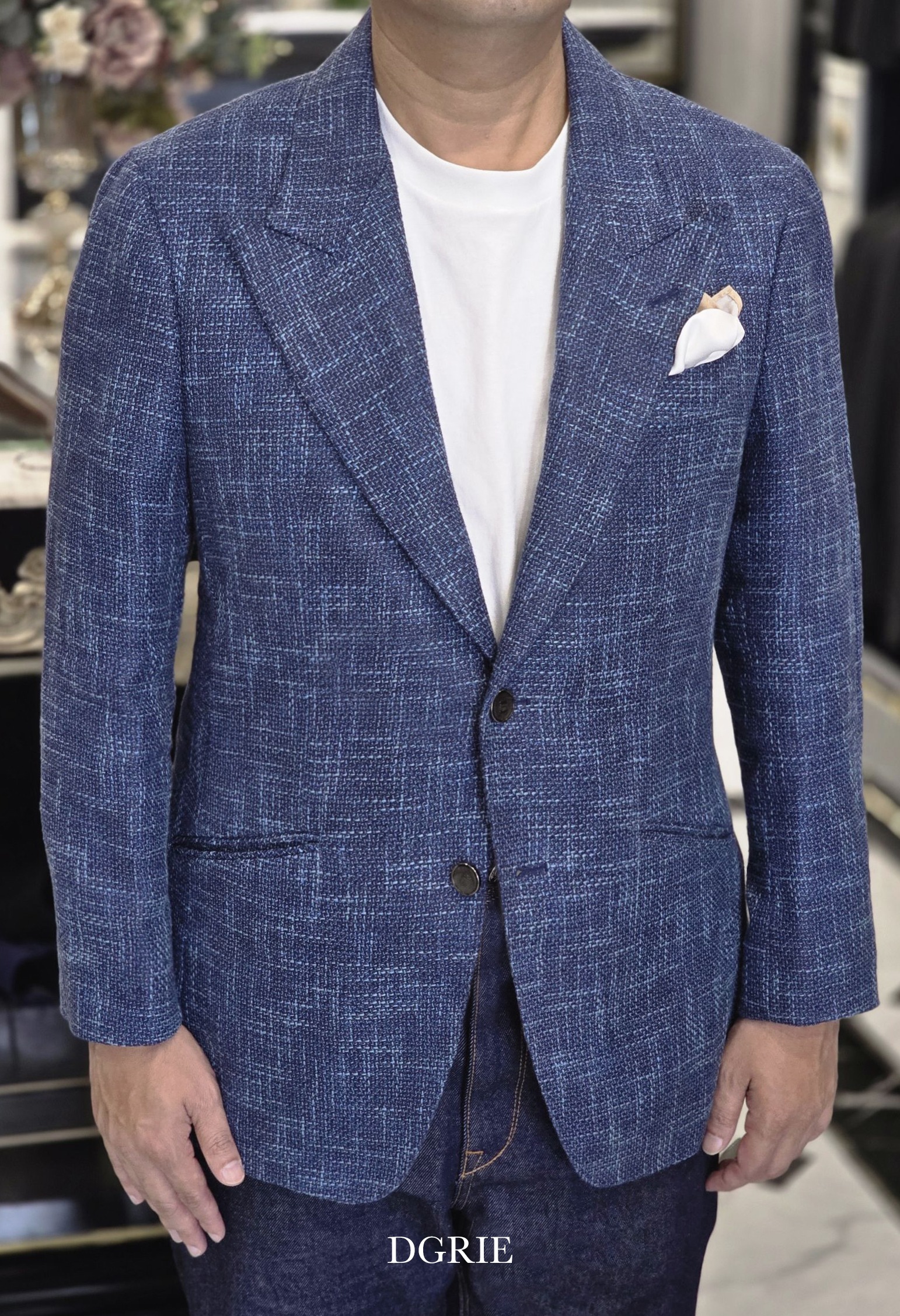 DGRIE - ตัดสูทลินิน Blue Linen Solbiati Sport Jacket