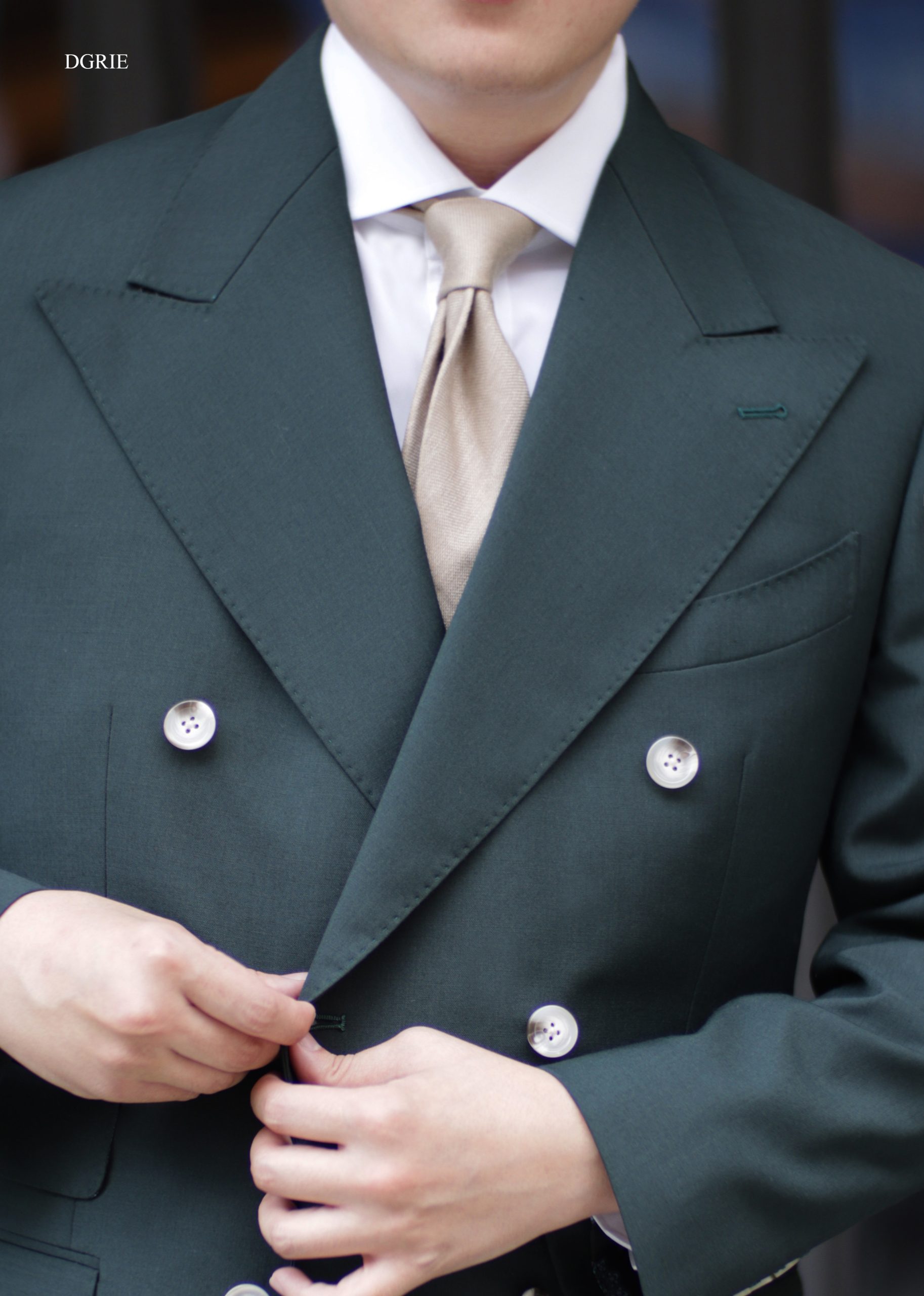 DGRIE - ตัดสูท Deep Green Heavy Peak Double breasted Suits