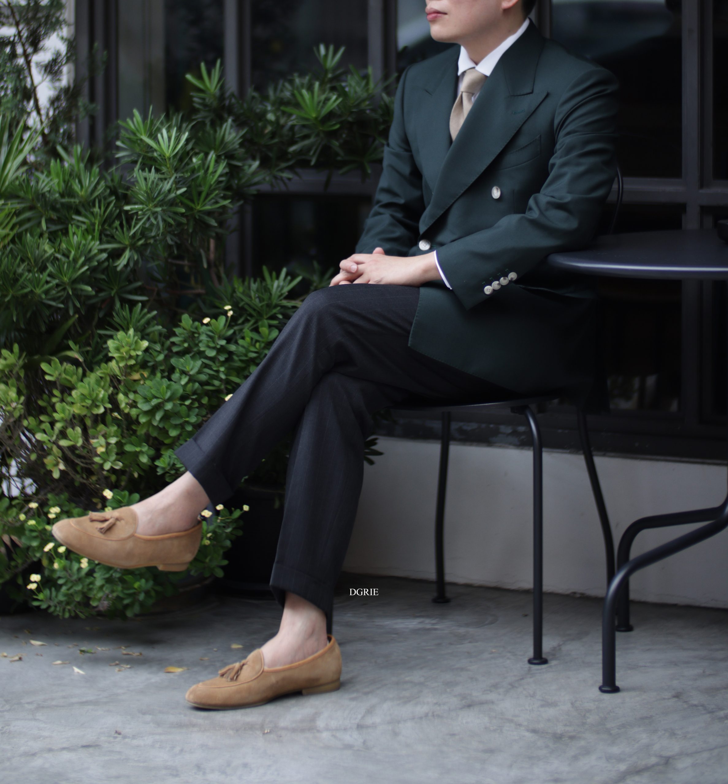 DGRIE - ตัดสูท Deep Green Heavy Peak Double breasted Suits