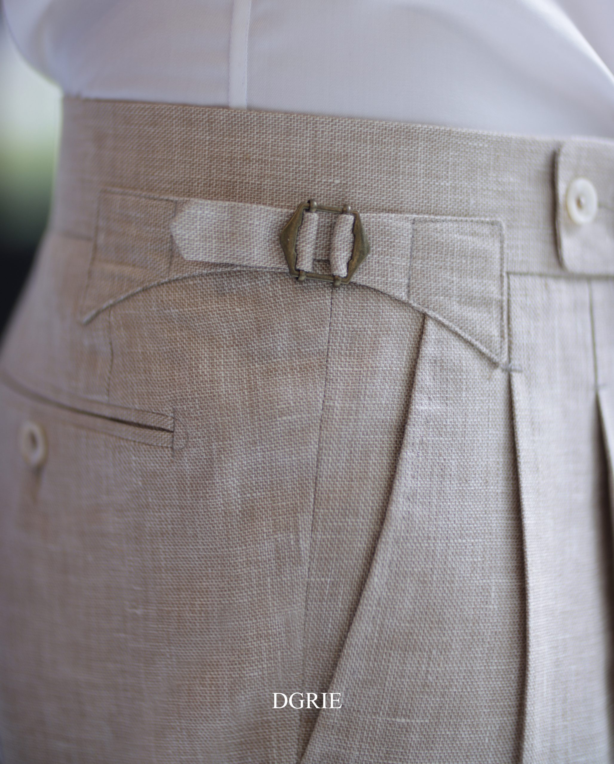 ตัดกางเกง DGRIE PANTS 69 DOUBLE PLEATED LINEN SIDE ADJUSTER