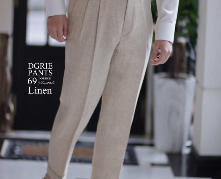 ตัดกางเกง DGRIE PANTS 69 DOUBLE PLEATED LINEN SIDE ADJUSTER