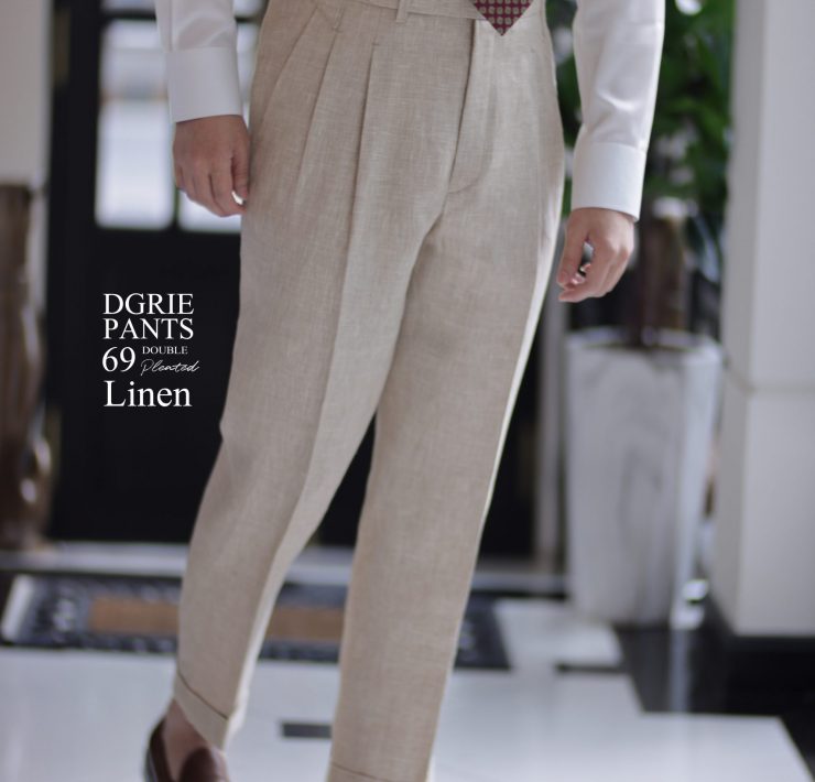 ตัดกางเกง DGRIE PANTS 69 DOUBLE PLEATED LINEN SIDE ADJUSTER