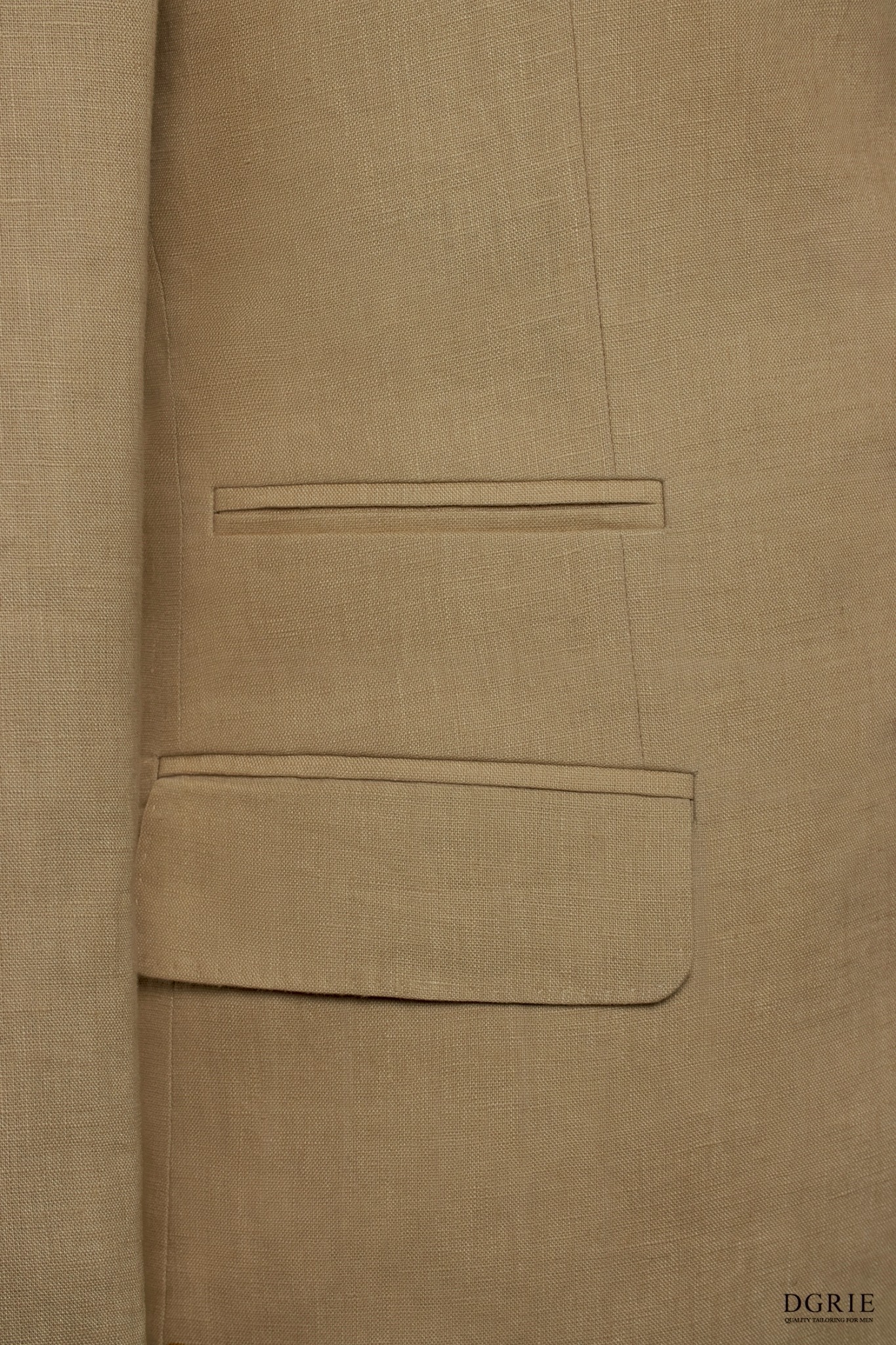 765D1932-B934-48B0-8961-776836A5821E DGRIE Tan Beige Poland Linen Unlining Sport Jacket