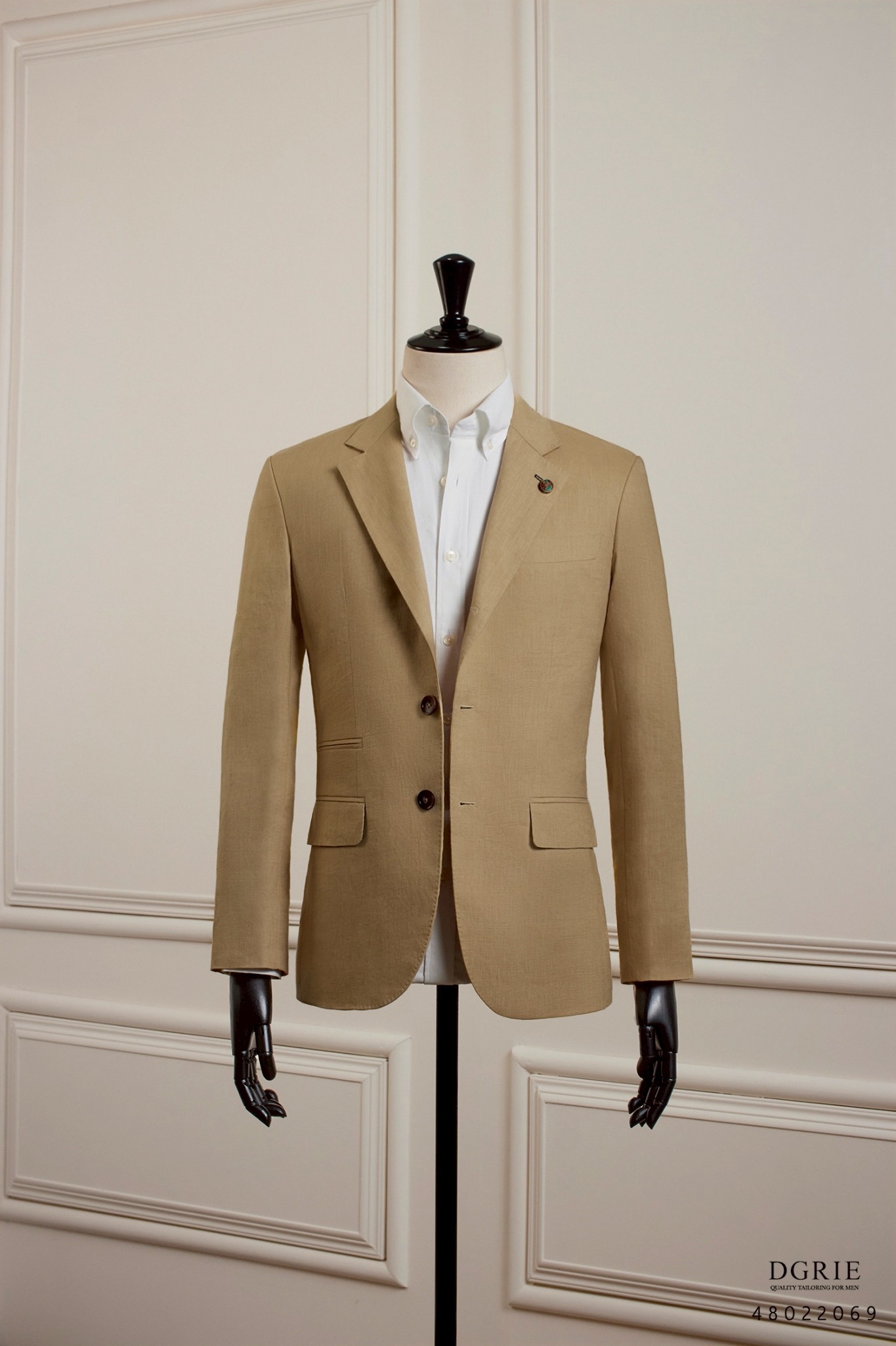 3B2F0493-F8E7-46D3-839A-7CA6D7089D3E DGRIE Tan Beige Poland Linen Unlining Sport Jacket