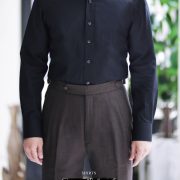 Pure black wrinkle-free classic button-down shirt - DGRIE  