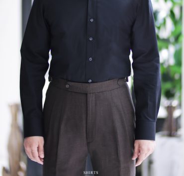 Pure black wrinkle-free classic button-down shirt - DGRIE  