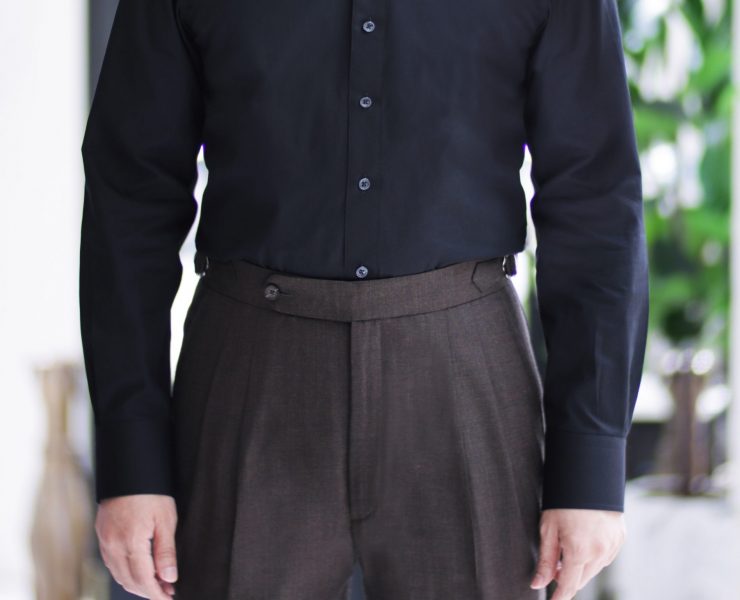 Pure black wrinkle-free classic button-down shirt - DGRIE  