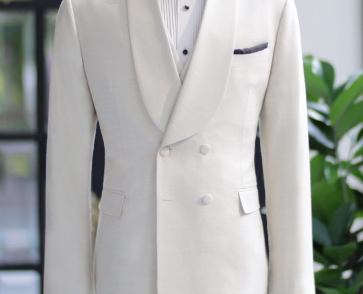 ตัดสูททักซิโด้ Ivory White Shawl Lapel Tuxedo Suits