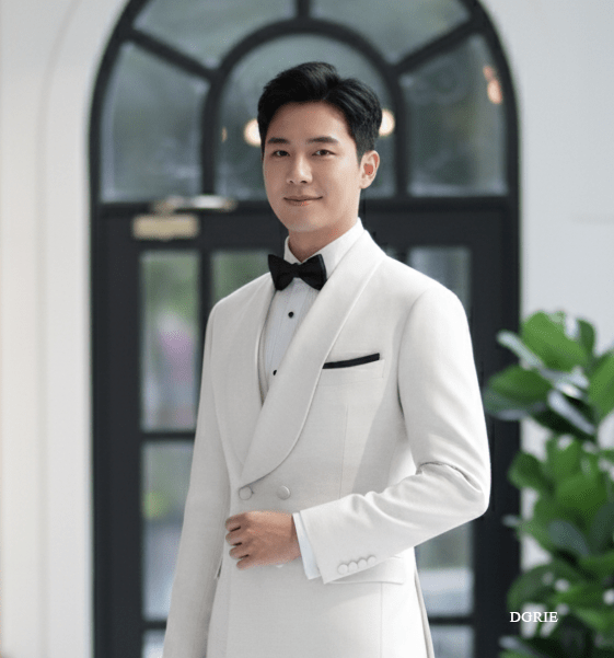 ตัดสูททักซิโด้ Ivory White Shawl Lapel Tuxedo Suits