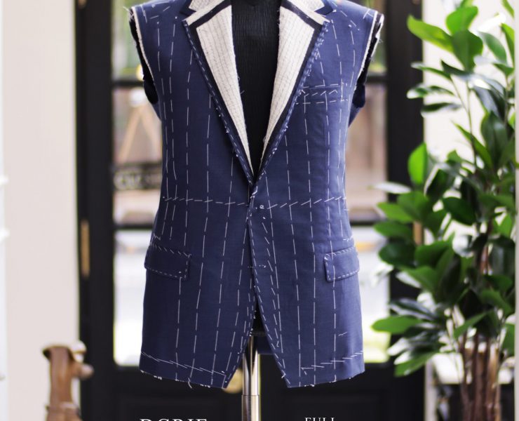 Navy Notch Lapel Full Canvas Construction Suit