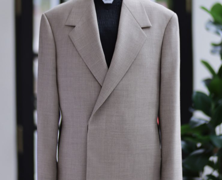 Oversize Jacket Buttonless Flannel Wool