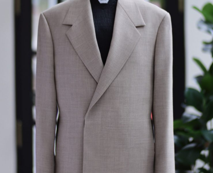 Oversize Jacket Buttonless Flannel Wool