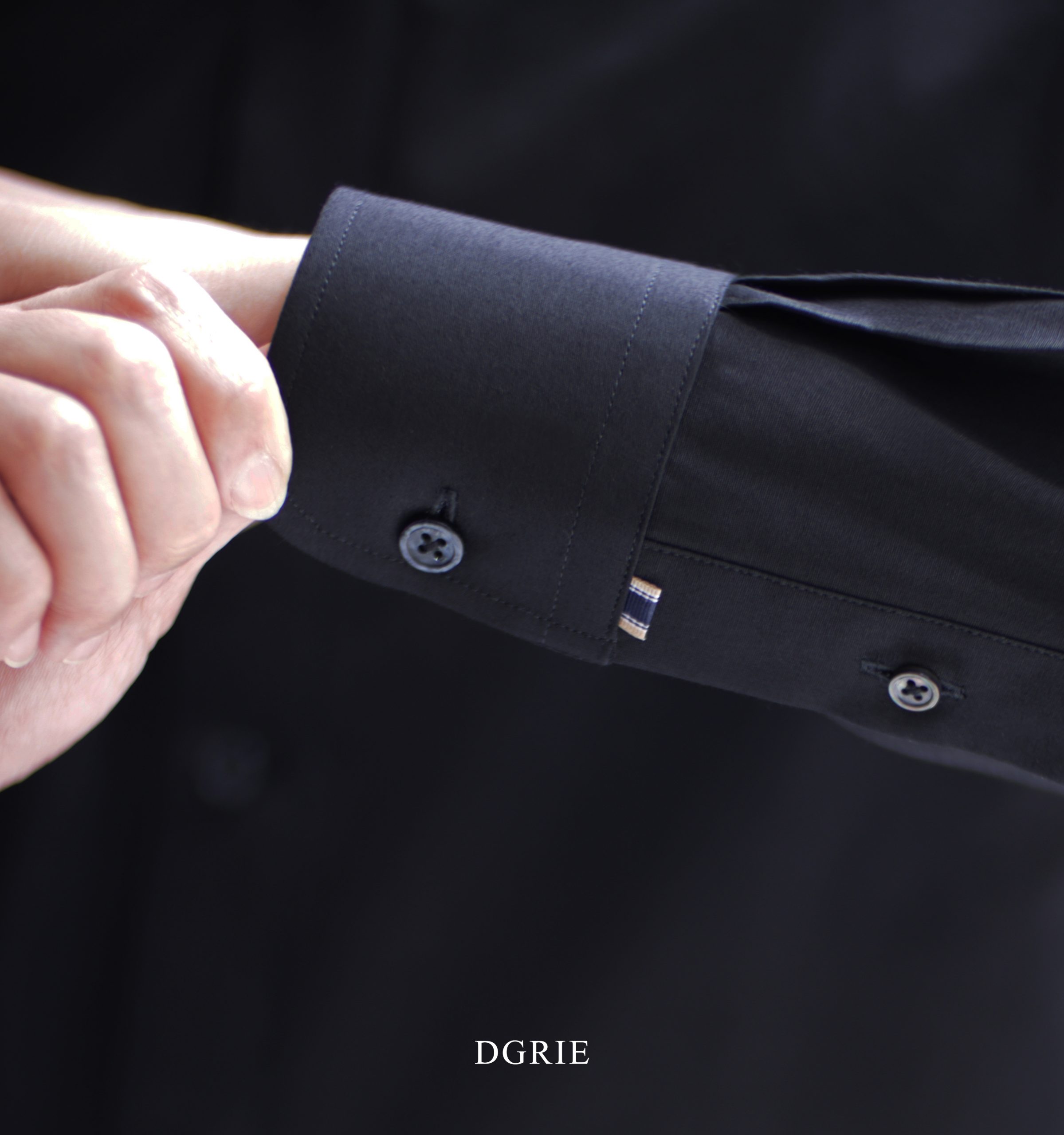IMG_0133 copy Pure black wrinkle-free classic button-down shirt - DGRIE