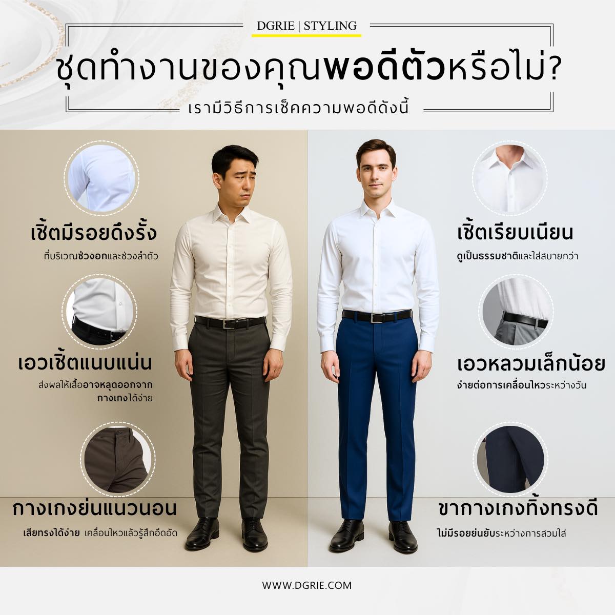DGRIE - ชุดทำงานของคุณพอดีตัวหรือไม่?