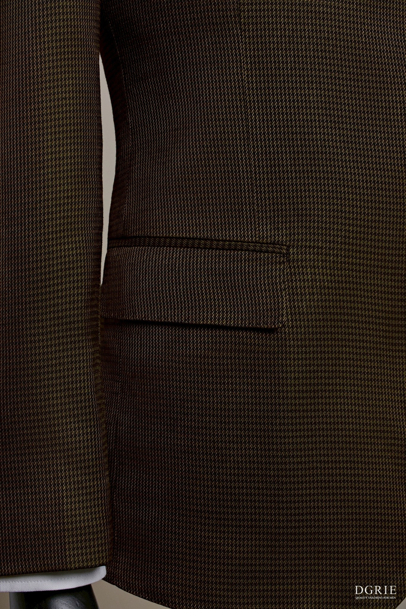 เสื้อสูท Bronze Olive Houndstooth Wool Suits