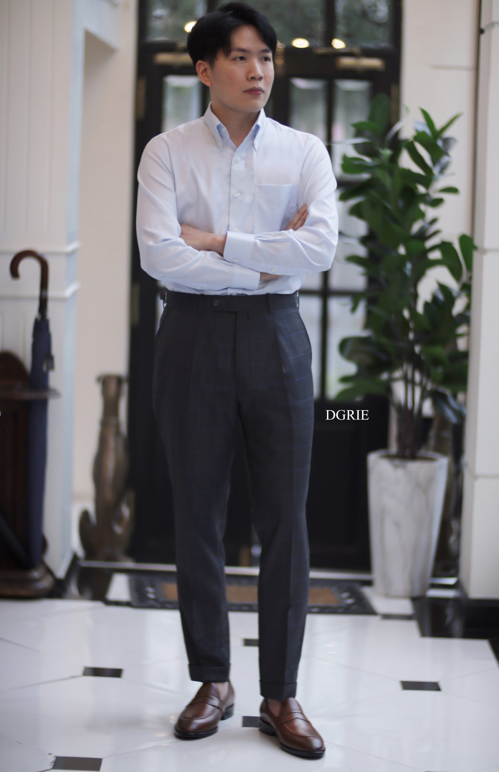 ตัดเชิ้ต DGRIE Light Blue Oxford Button Down Shirts