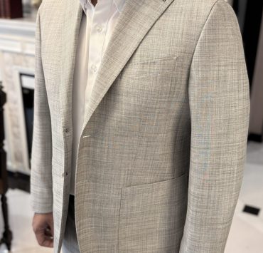 DGRIE Light Grey Wool Linen Suits