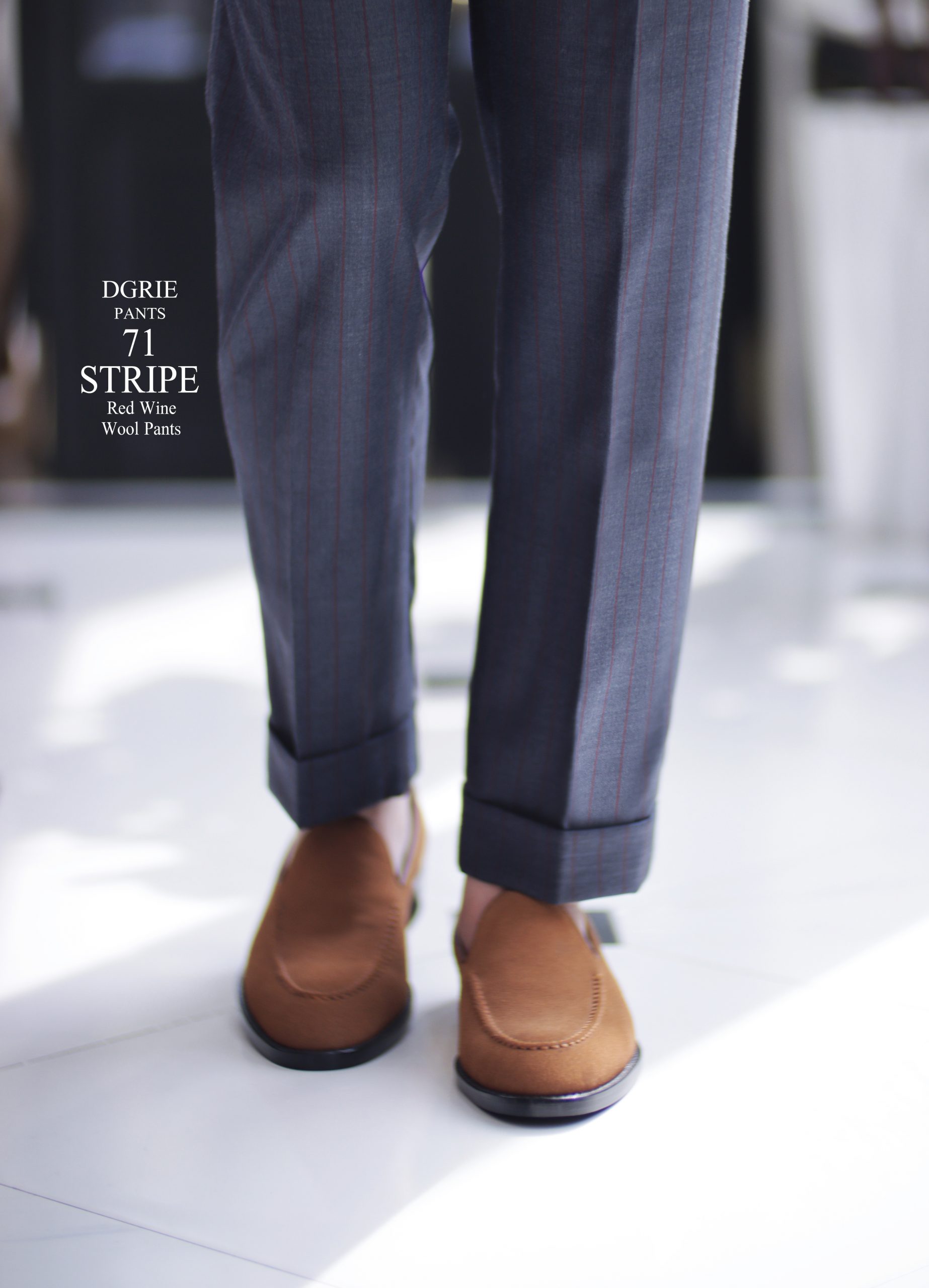 IMG_0568 copy DGRIE PANTS 71 - Red Stripe Pleated Pants ตัดกางเกงลายทางสีแดง