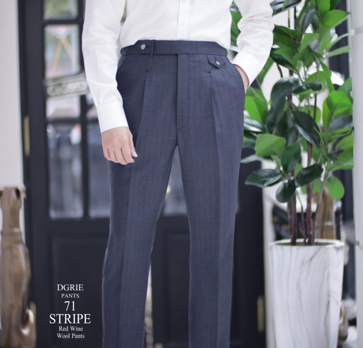 DGRIE PANTS 71 - Red Stripe Pleated Pants ตัดกางเกงลายทางสีแดง 7 DGRIE PANTS 71 - Red Stripe Pleated Pants ตัดกางเกงลายทางสีแดง