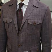 ตัดเสื้อซาฟารี DGRIE - Textured Graph Brown Safari Jacket