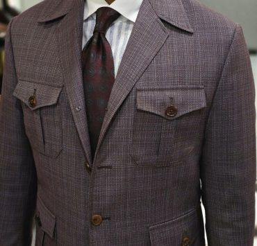 ตัดเสื้อซาฟารี DGRIE - Textured Graph Brown Safari Jacket