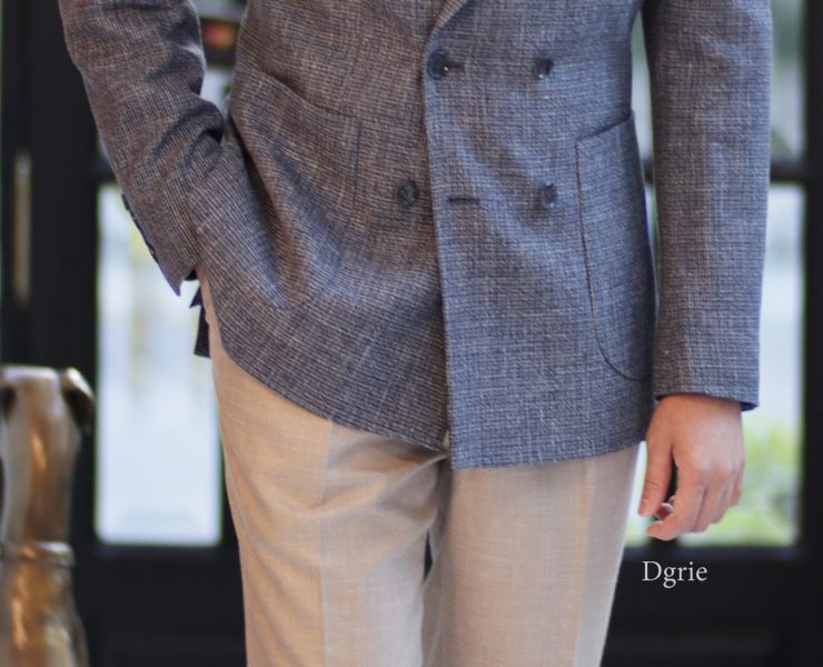 Wool Linen Double Breasted Suit