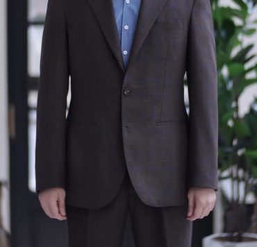 DGRIE Brown Navy Check High Twist Suits