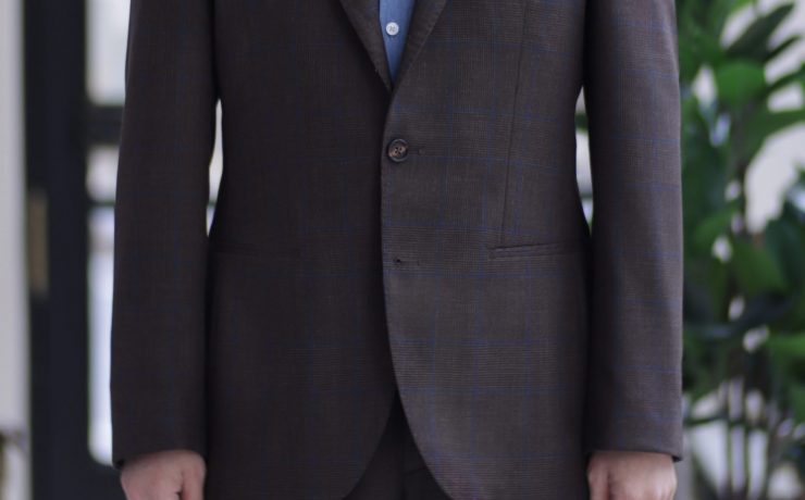 DGRIE Brown Navy Check High Twist Suits