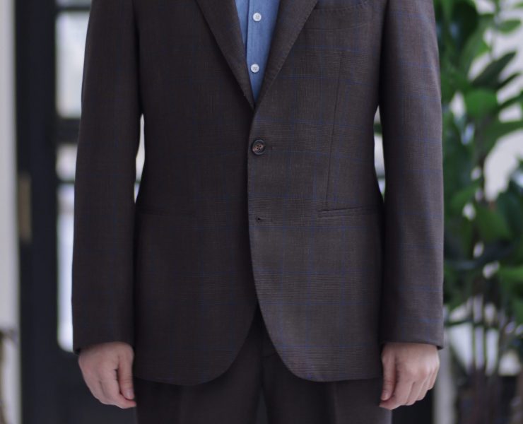 DGRIE Brown Navy Check High Twist Suits