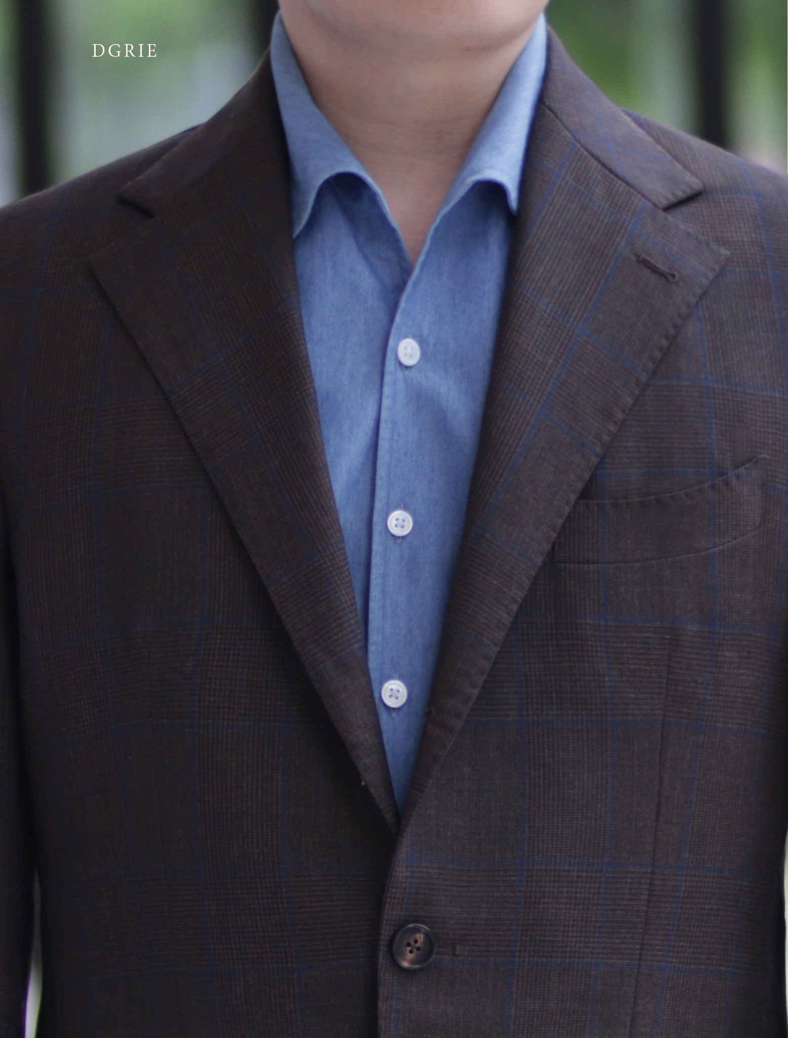 DGRIE Brown Navy Check High Twist Suits