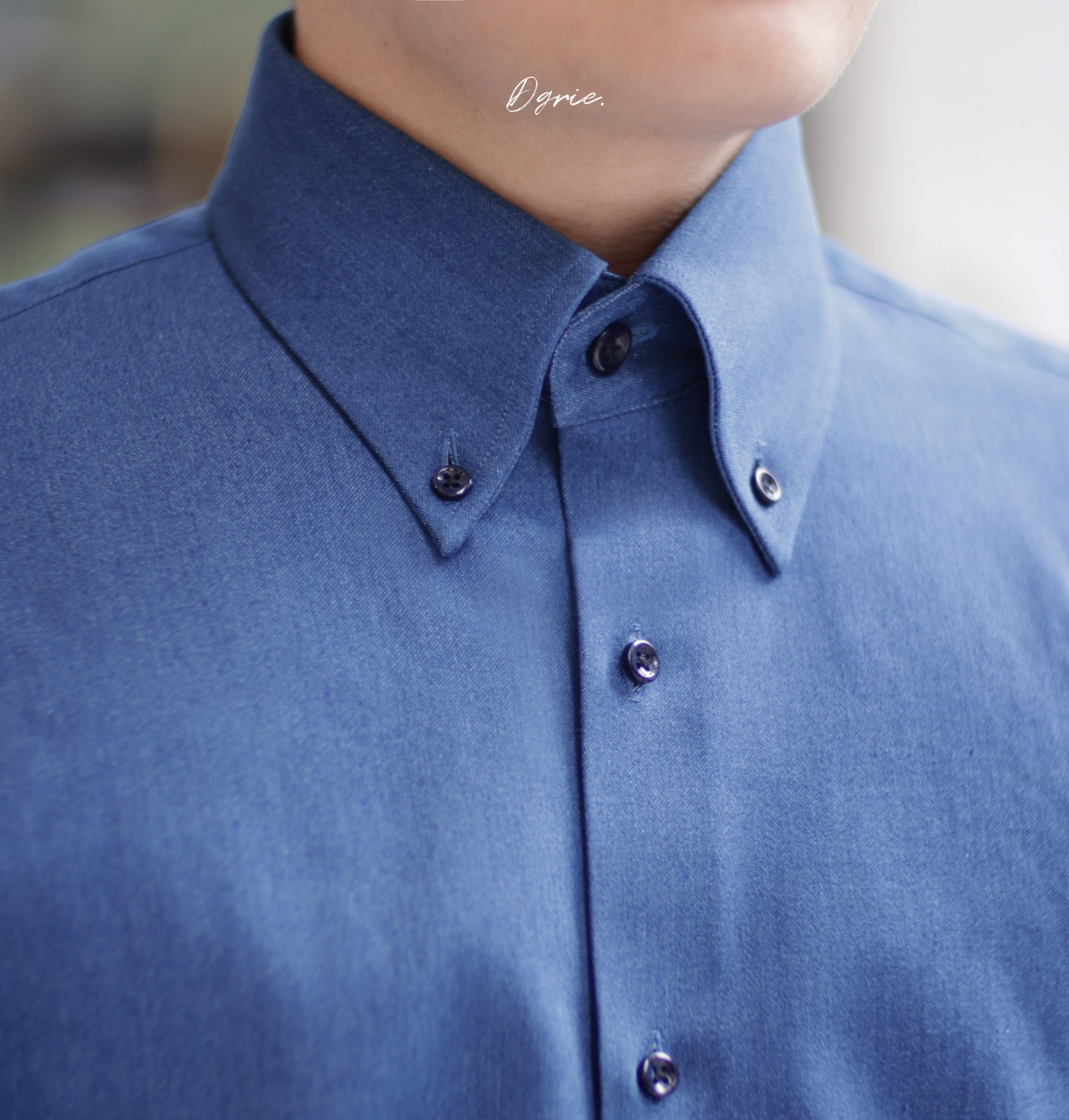 ร้านตัดเชิ้ต DGRIE Button Down Denim Shirt