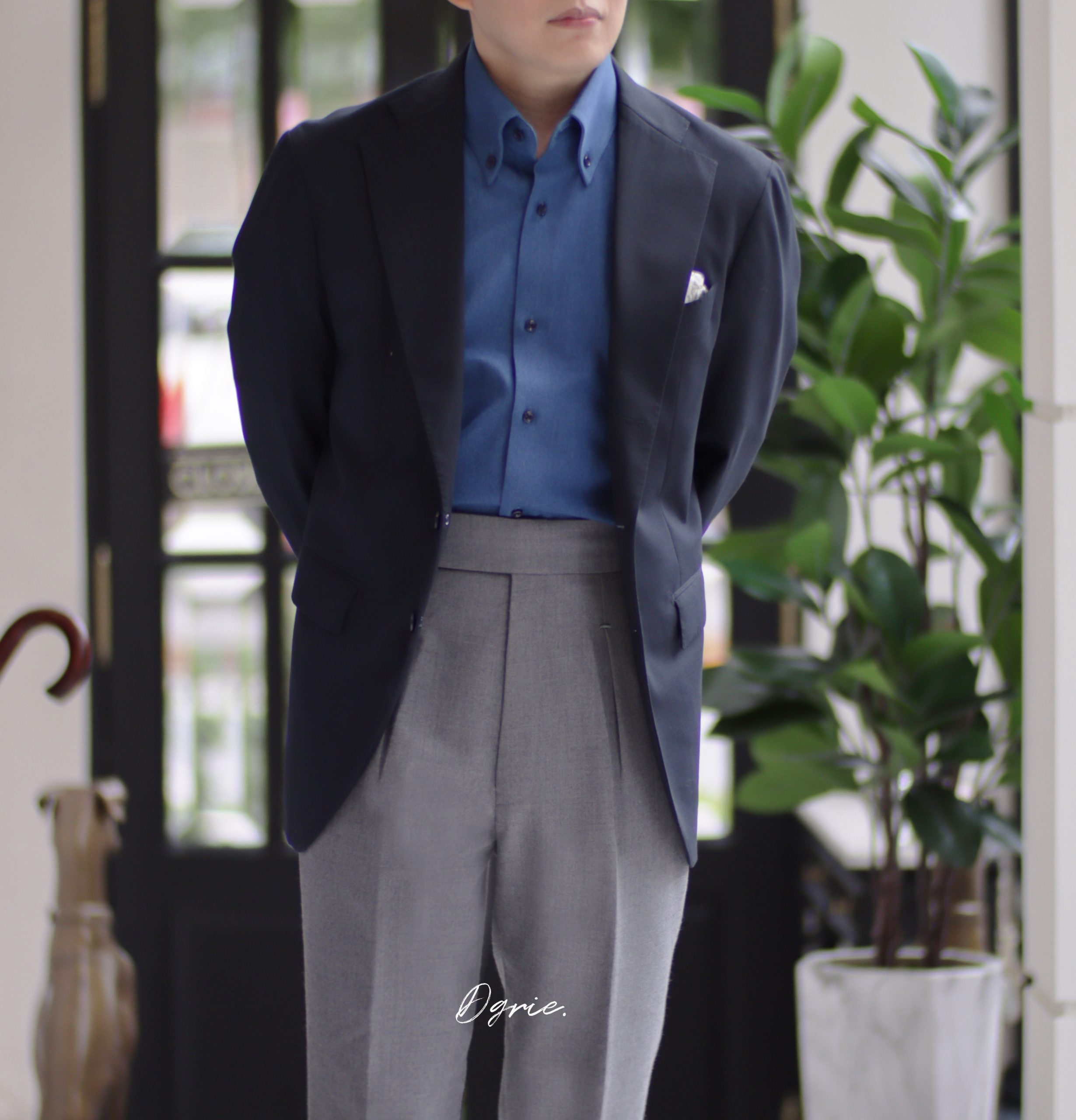 ร้านตัดเชิ้ต DGRIE Button Down Denim Shirt