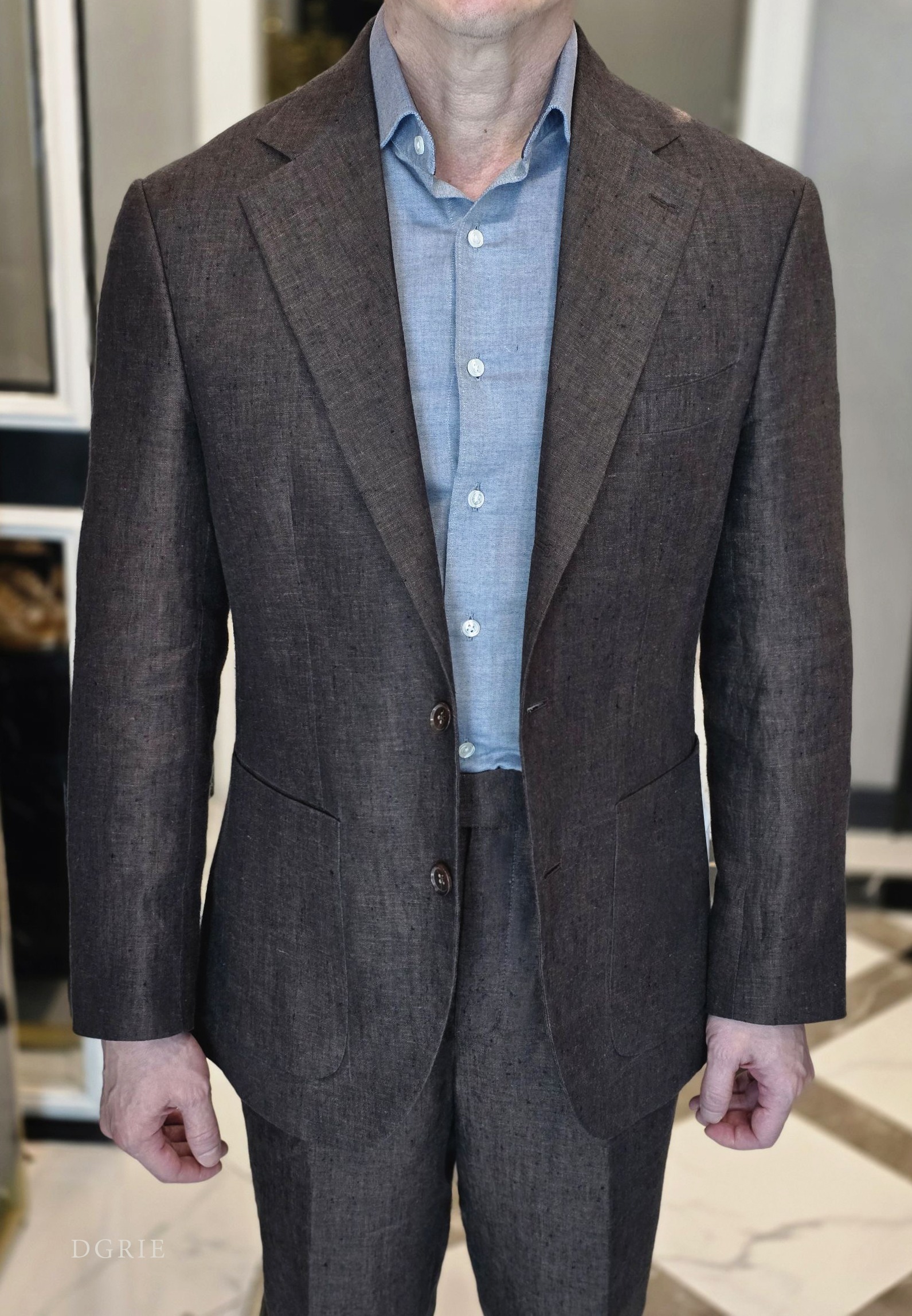 ตัดสูท ลินิน DGRIE Dark Brown Linen Suits