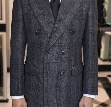 ร้านตัดสูท DGRIE Dark Grey Prince of wales Double Breasted Suits