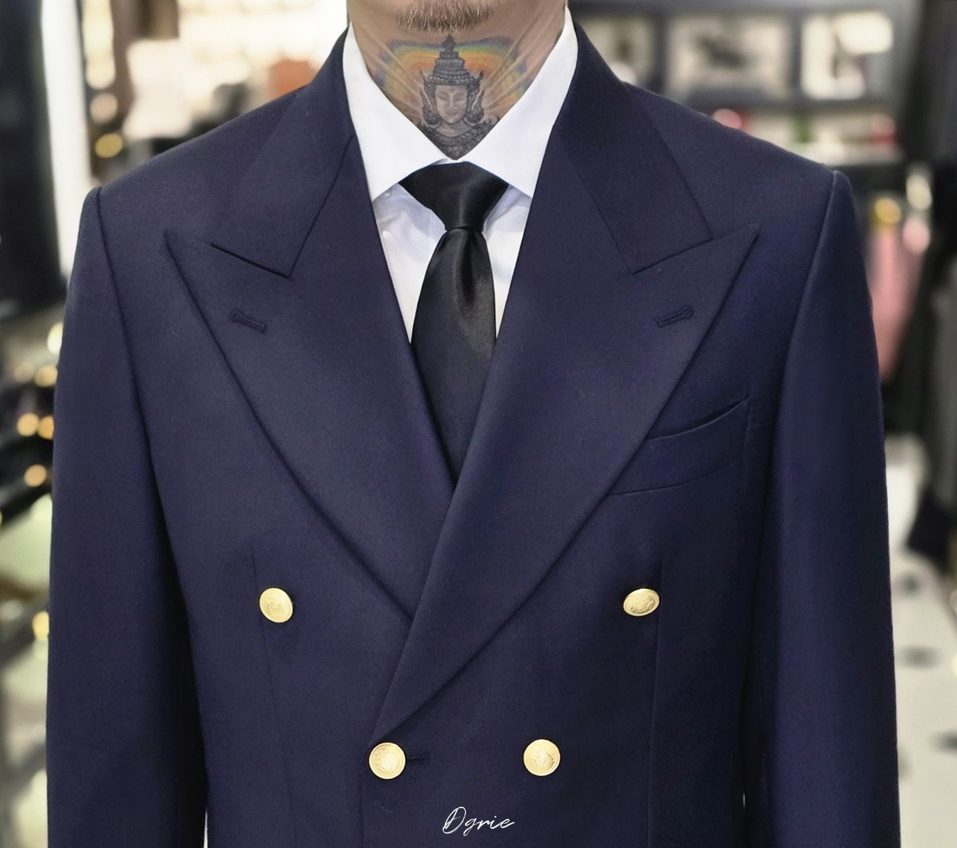 ตัดสูท DGRIE NAVY FLANNEL DOUBLE BREASTED SUITS