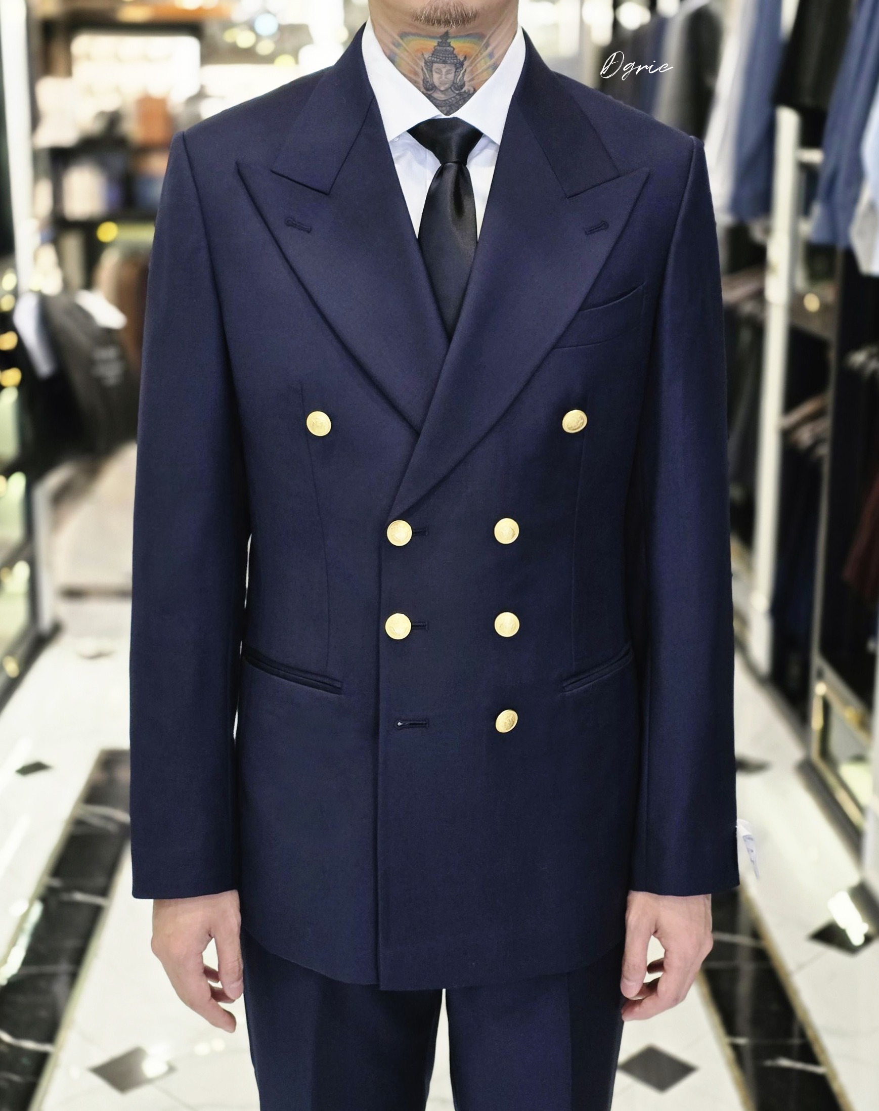 ตัดสูท DGRIE NAVY FLANNEL DOUBLE BREASTED SUITS