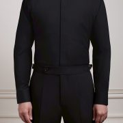 เสื้อเชิ้ตคอจีนสีดำ Noir Black B/N Mandarin Collar Cotton Shirt