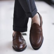 DGRIE Brown Cognac Full Strap Penny loafer Shoes